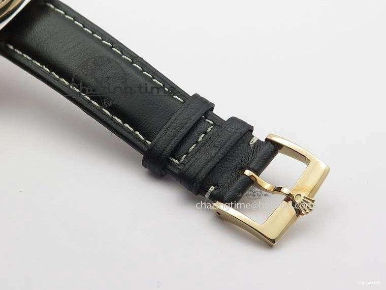 A2824 Cellini Markers Numeral Leather Date RG Rose Black Dial On Gold Strap 0721
